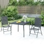 vidaXL Juego de comedor de jardín 3 piezas acero gris antracita vidaXL Juego de comedor de jardín 3 piezas acero gris antracita