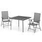 vidaXL Juego de comedor de jardín 3 piezas acero gris antracita vidaXL Juego de comedor de jardín 3 piezas acero gris antracita