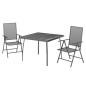 vidaXL Juego de comedor de jardín 3 piezas acero gris antracita vidaXL Juego de comedor de jardín 3 piezas acero gris antracita