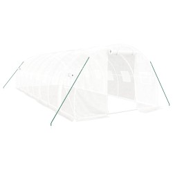 vidaXL Invernadero con estructura de acero blanco 24 m² 8x3x2 m