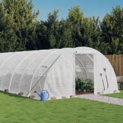 vidaXL Invernadero con estructura de acero blanco 24 m² 6x4x2 m