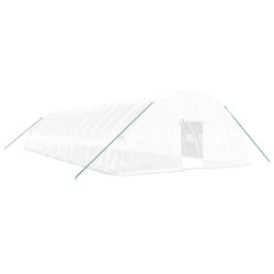vidaXL Invernadero con estructura de acero blanco 96 m² 16x6x2,85 m