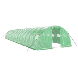 vidaXL Invernadero con estructura de acero verde 64 m² 16x4x2 m