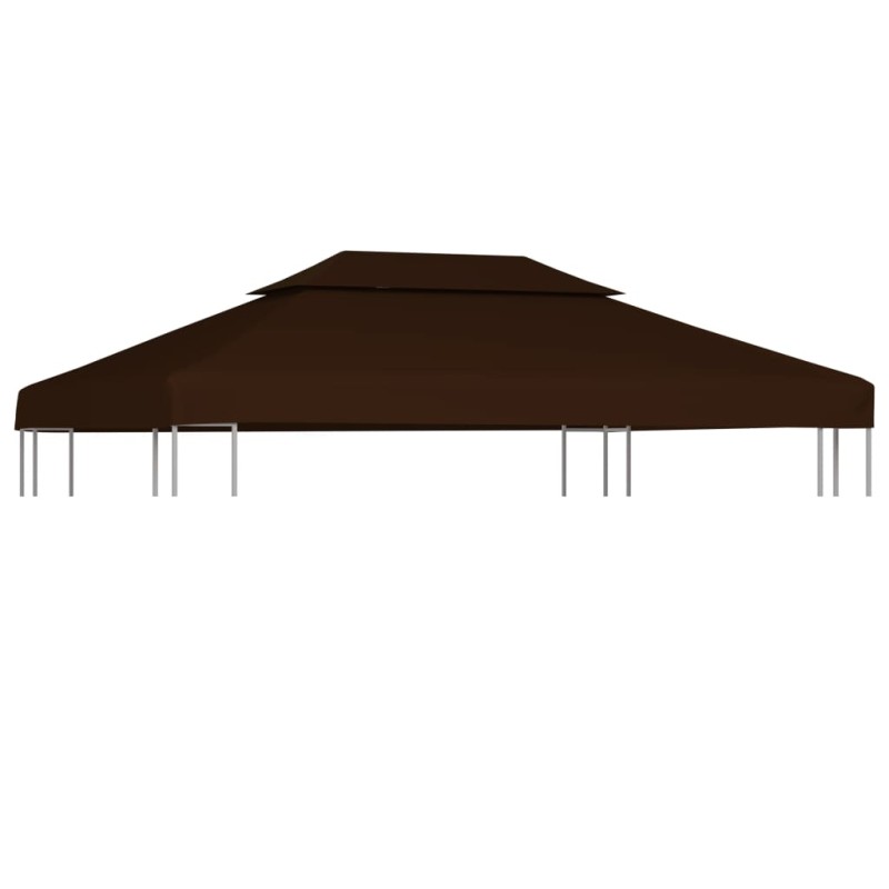 vidaXL Toldo de cenador 2 niveles marrón 310 g/m² 4x3 m vidaXL Toldo de cenador 2 niveles marrón 310 g/m² 4x3 m