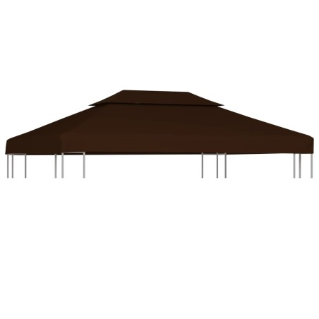 vidaXL Toldo de cenador 2 niveles marrón 310 g/m² 4x3 m