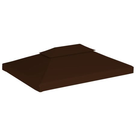 vidaXL Toldo de cenador 2 niveles marrón 310 g/m² 4x3 m