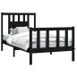 vidaXL Estructura de cama con cabecero madera pino negro 100x200 cm vidaXL Estructura de cama con cabecero madera pino negro 100x200 cm