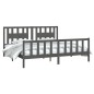 vidaXL Estructura de cama con cabecero madera de pino gris 200x200cm vidaXL Estructura de cama con cabecero madera de pino gris 200x200cm