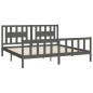 vidaXL Estructura de cama con cabecero madera de pino gris 200x200cm vidaXL Estructura de cama con cabecero madera de pino gris 200x200cm