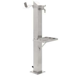 vidaXL Columna de agua de jardín acero inoxidable cuadrada 95 cm