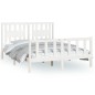 vidaXL Estructura de cama con cabecero madera pino blanco 120x200 cm vidaXL Estructura de cama con cabecero madera pino blanco 120x200 cm