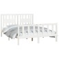 vidaXL Estructura de cama con cabecero madera pino blanco 120x200 cm vidaXL Estructura de cama con cabecero madera pino blanco 120x200 cm