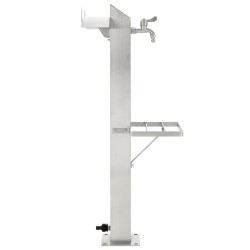 vidaXL Columna de agua de jardín acero inoxidable cuadrada 95 cm