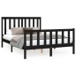 vidaXL Estructura de cama con cabecero madera pino negro 120x200 cm vidaXL Estructura de cama con cabecero madera pino negro 120x200 cm