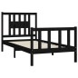 vidaXL Estructura de cama con cabecero madera de pino negra 90x200 cm