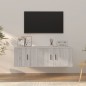vidaXL Set de muebles para TV 2 pzas madera contrachapada gris Sonoma vidaXL Set de muebles para TV 2 pzas madera contrachapada gris Sonoma
