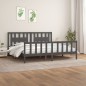 vidaXL Estructura de cama con cabecero madera de pino gris 180x200cm