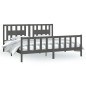 vidaXL Estructura de cama con cabecero madera de pino gris 180x200cm
