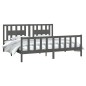 vidaXL Estructura de cama con cabecero madera de pino gris 180x200cm