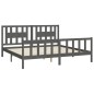 vidaXL Estructura de cama con cabecero madera de pino gris 180x200cm
