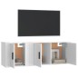 vidaXL Set de muebles de TV 2 piezas madera contrachapada blanco vidaXL Set de muebles de TV 2 piezas madera contrachapada blanco