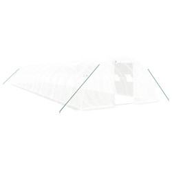 vidaXL Invernadero con estructura de acero blanco 64 m² 16x4x2 m