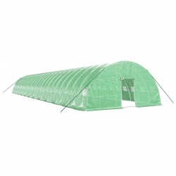 vidaXL Invernadero con estructura de acero verde 144 m² 24x6x2,85 m