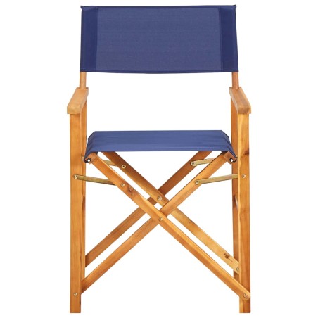 vidaXL Silla de director madera maciza de acacia azul