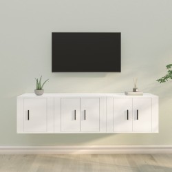 vidaXL Set de muebles de TV 3 piezas madera contrachapada blanco