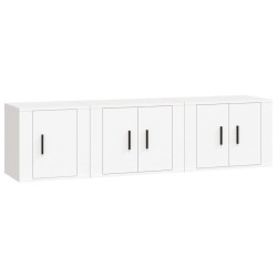 vidaXL Set de muebles de TV 3 piezas madera contrachapada blanco