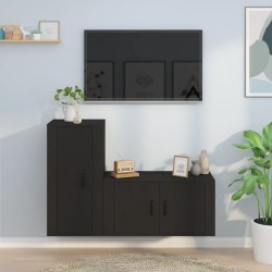 vidaXL Set de muebles para TV 2 piezas madera contrachapada negro