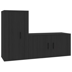 vidaXL Set de muebles para TV 2 piezas madera contrachapada negro