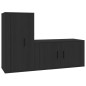 vidaXL Set de muebles para TV 2 piezas madera contrachapada negro vidaXL Set de muebles para TV 2 piezas madera contrachapada negro