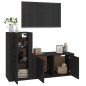 vidaXL Set de muebles para TV 2 piezas madera contrachapada negro vidaXL Set de muebles para TV 2 piezas madera contrachapada negro
