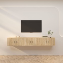 vidaXL Muebles para TV de pared 3 uds roble Sonoma 80x34,5x40 cm
