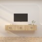 vidaXL Muebles para TV de pared 3 uds roble Sonoma 80x34,5x40 cm vidaXL Muebles para TV de pared 3 uds roble Sonoma 80x34,5x40 cm