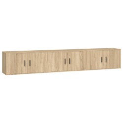 vidaXL Muebles para TV de pared 3 uds roble Sonoma 80x34,5x40 cm