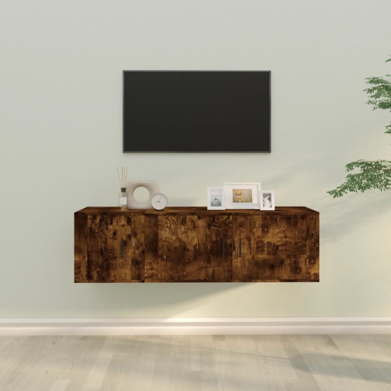 vidaXL Set de muebles de TV 2 pzas madera contrachapada roble ahumado vidaXL Set de muebles de TV 2 pzas madera contrachapada roble ahumado