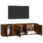 vidaXL Set de muebles de TV 2 pzas madera contrachapada roble ahumado vidaXL Set de muebles de TV 2 pzas madera contrachapada roble ahumado