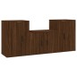vidaXL Set de muebles para TV 3 pzas madera contrachapada roble marrón vidaXL Set de muebles para TV 3 pzas madera contrachapada roble marrón