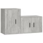 vidaXL Set de muebles de TV 2 pzas madera contrachapada gris hormigón vidaXL Set de muebles de TV 2 pzas madera contrachapada gris hormigón