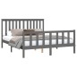 vidaXL Estructura de cama con cabecero madera pino gris 160x200 cm vidaXL Estructura de cama con cabecero madera pino gris 160x200 cm