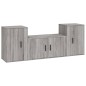 vidaXL Set de muebles para TV 3 pzas madera contrachapada gris Sonoma vidaXL Set de muebles para TV 3 pzas madera contrachapada gris Sonoma