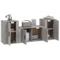vidaXL Set de muebles para TV 3 pzas madera contrachapada gris Sonoma vidaXL Set de muebles para TV 3 pzas madera contrachapada gris Sonoma