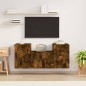 vidaXL Set de muebles de TV 3 pzas madera contrachapada roble ahumado vidaXL Set de muebles de TV 3 pzas madera contrachapada roble ahumado
