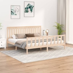 vidaXL Estructura de cama con cabecero madera maciza de pino 200x200cm