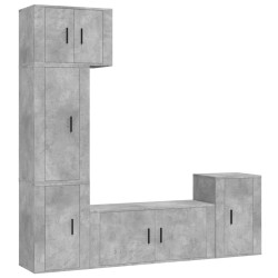 vidaXL Set de muebles de TV 5 pzas madera contrachapada gris hormigón