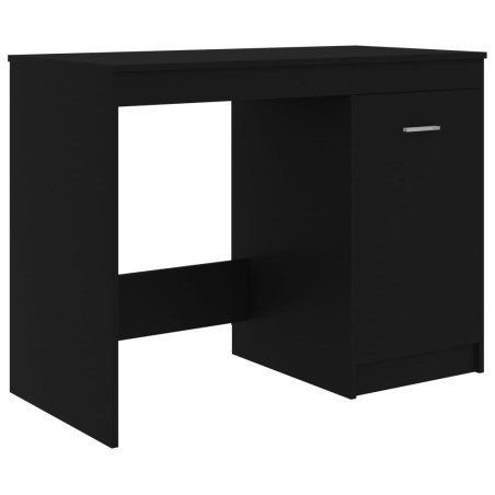 vidaXL Escritorio de madera contrachapada negro 100x50x76 cm