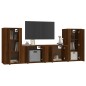 vidaXL Set de muebles para TV 4 pzas madera contrachapada marrón roble vidaXL Set de muebles para TV 4 pzas madera contrachapada marrón roble