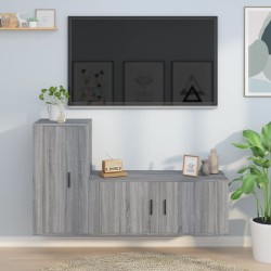 vidaXL Set de muebles para TV 2 pzas madera contrachapada gris Sonoma